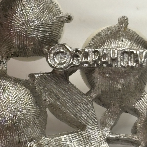 Sarah Cov Vintage Silver and White Brooch - Picture 2 of 4